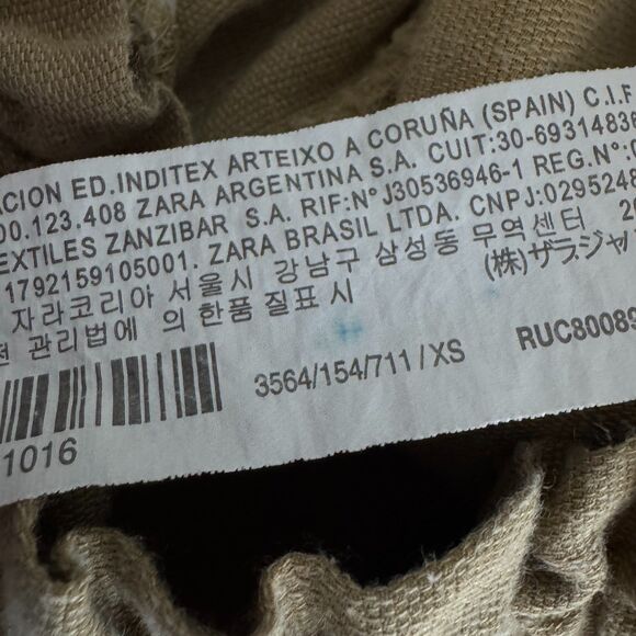 Zara Linen Blend Paperbag High Rise Jogger Pants Women's Size XS - Picture 6 of 9